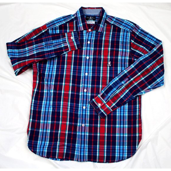 Psycho Bunny Other - Psycho Bunny Mens Long Sleeve Button Front Plaid F